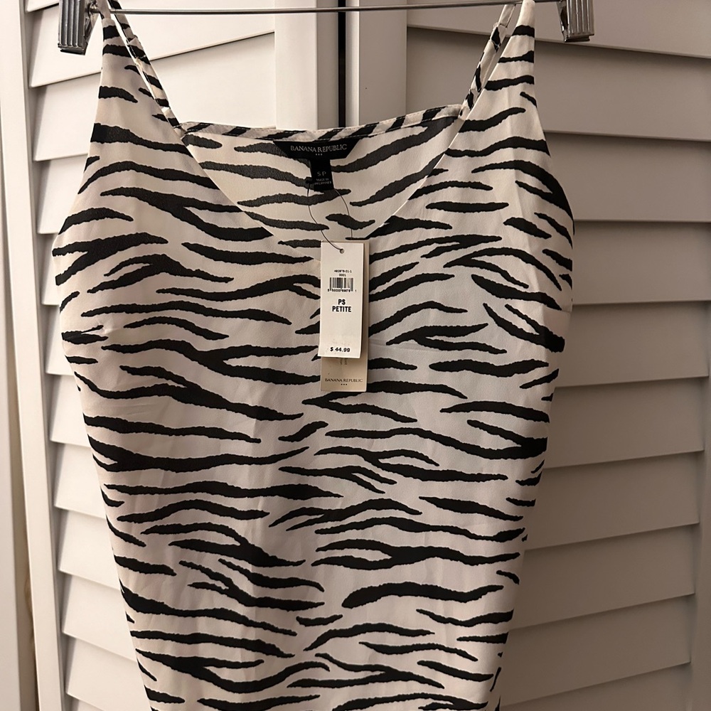 Banana Republic Black and White Zebra Print Camisole